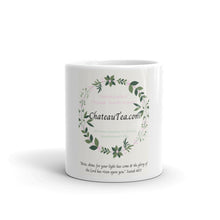 Tea lovers Mug - Chateau Tea pink & green floral wreath