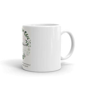 Tea lovers Mug - Chateau Tea pink & green floral wreath